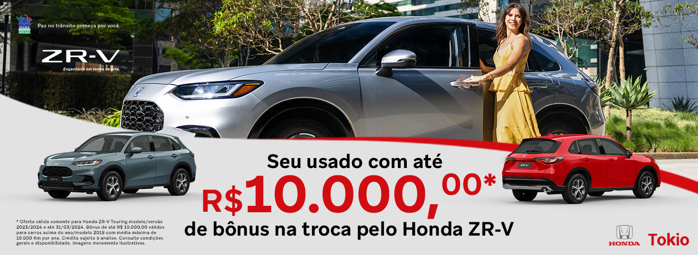 Oferta Honda ZR-V - Bônus R$ 10.000,00