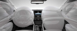 Sistema de segurança com  airbags frontais, laterais, de cortina e para joelhos